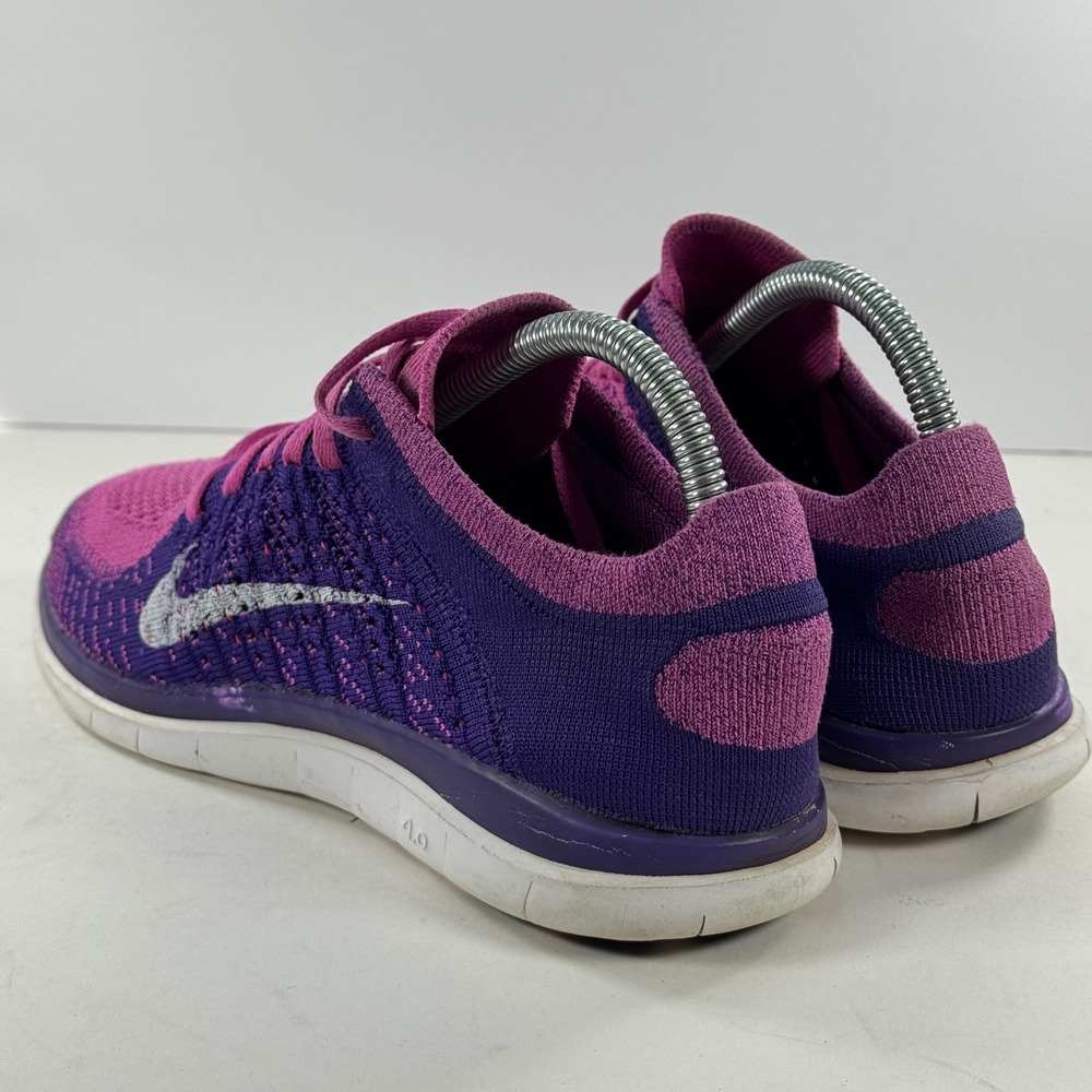 Nike Free Flyknit 4.0 Womens Purple Pink‎ Running Shoes 631050-615 Size 8.5 - Picture 9 of 12